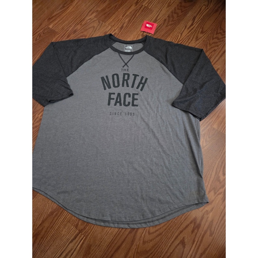 The North Face Mens XXL Grey Raglan Baseball T-Shirt Classic Fit NWT